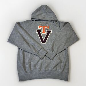 Vintage VT Virginia Tech Hokies Hoodie Sweatshirt Gray Large USA Made